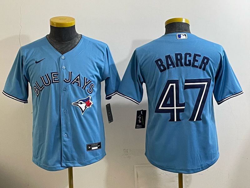 Youth 2025 Nike Toronto Blue Jays #47 Barger Light Blue Game MLB Jersey 05->youth mlb jersey->Youth Jersey